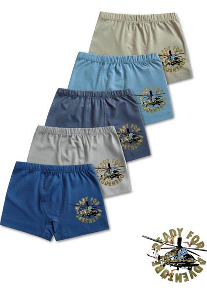 %95 Pamuklu Erkek Çocuk Boxer Külot Iç Çamaşır 5li Set indirimleri