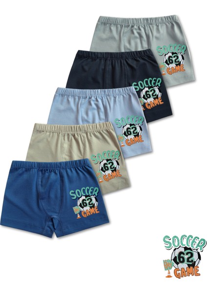 %95 Pamuklu Erkek Çocuk Boxer Külot Iç Çamaşır 5li Set