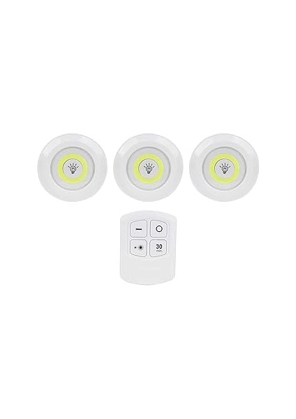 Kyrotech 3’lü Kablosuz Dolap Altı LED Lamba Seti – 5W Cob, Uzaktan Kumandalı, Kısılabilir, Zamanlay