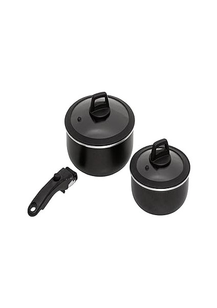 Pierre Cardin Granit Tencere Seti Siyah 5 Parça