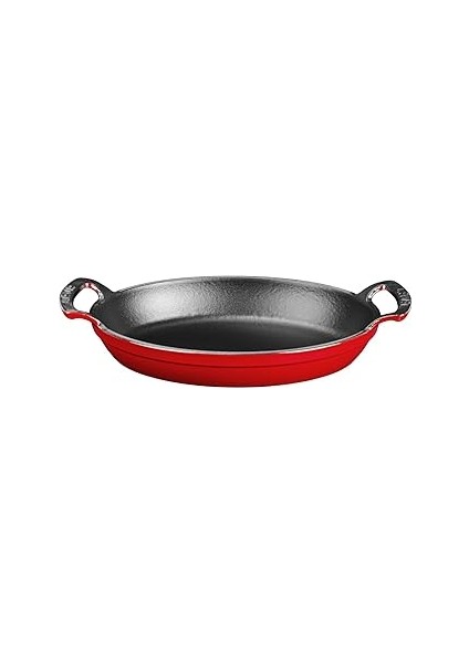 Metal Oval Kuplu Döküm Tava 27X20, Kırmızı