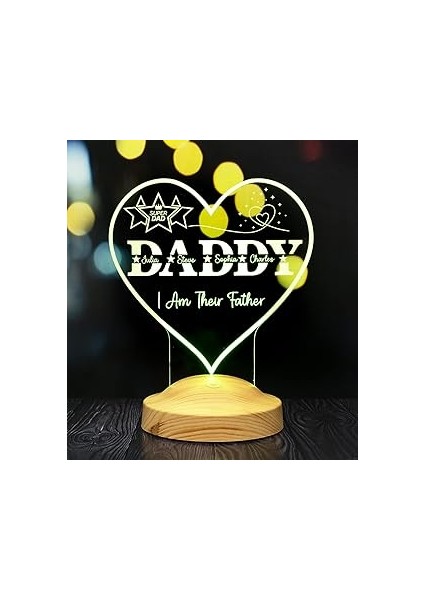 Sevgilambası Daddy Kalp Şeklinde Babalar Günü Hediyesi, Babaya Hediye, Kişiye Daddy Hediye Isi