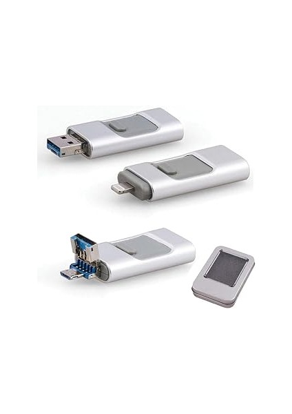 Minhon 202 USB 2.0 Bellek, 16 Gb, Lightning, Otg, Type-C, Micro Sd ve Kart Okuyucu