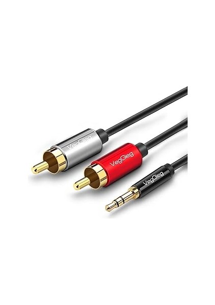 3.5mm Aux To 2 Rca Ses Kablosu 5 Metre