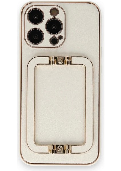 Newface iPhone 14 Pro Max Kılıf Coco Elit Kapak - Beyaz