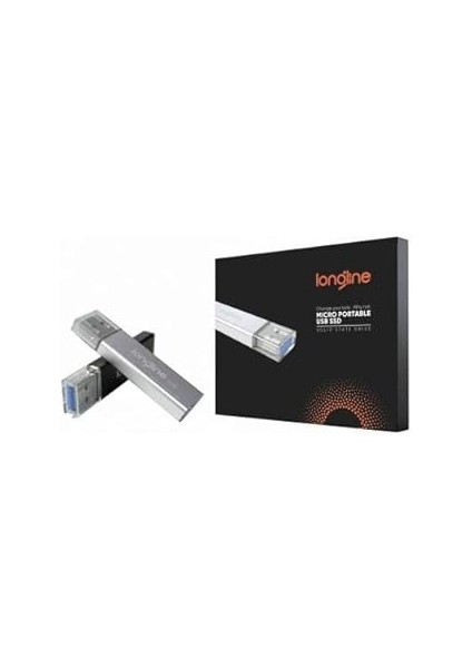 Longline Micro Portable 512GB USB SSD Flash Bellek Gri 550/500MB/SN Okuma Yazma, Renkli