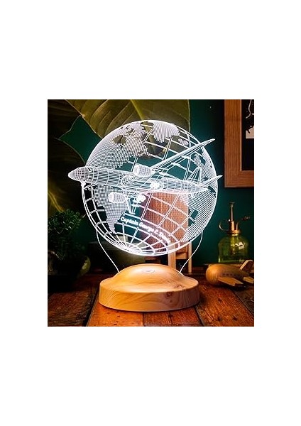 Sevgilambası Hediyesi Uçak Gece Lambası, Boeing 737 Dreamliner Yolcu Uçağı Isimli LED Lamba,