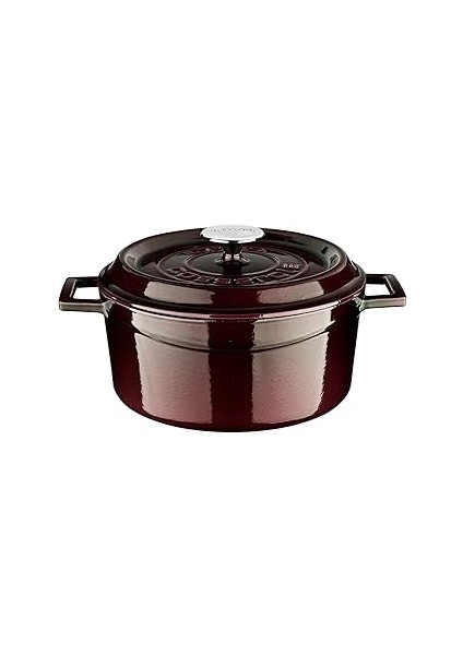 Metal Premium Serisi - Döküm Yuvarlak Tencere, 24 Cm, Majolik Mor