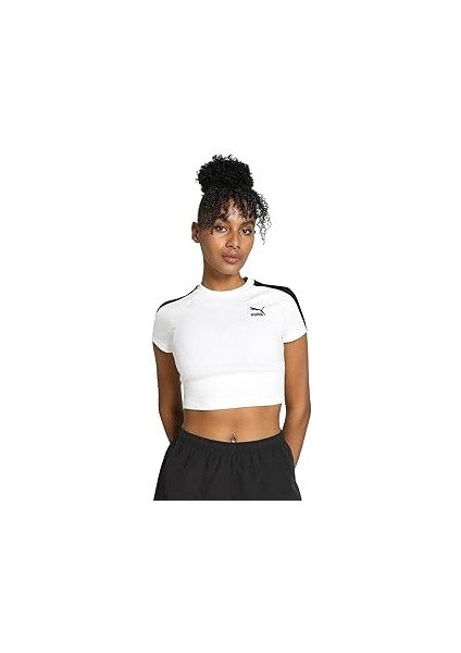 Kadın Iconic T7 Baby Tee-Puma Black Tees M
