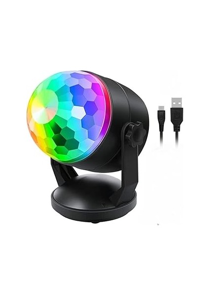 Parti Malzemesi Sese Duyarlı LED Küre Disko Topu Renkli Işıklı Lazer