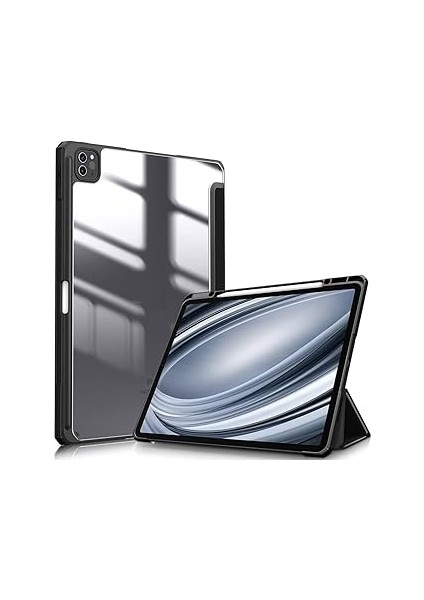 Ipad Pro Ile Uyumlu 11 M4 2024 Kılıf Grafiti Şeffaf Kalem Bölmeli A2836 A2837 A