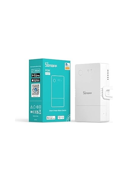 Sonoff Elektrik Sayacı, Şapka Rayı, Wi-Fi 1 Fazlı, Akıllı Enerji Sayacı, Güç Tüketimi Ölçümü ve Aşı