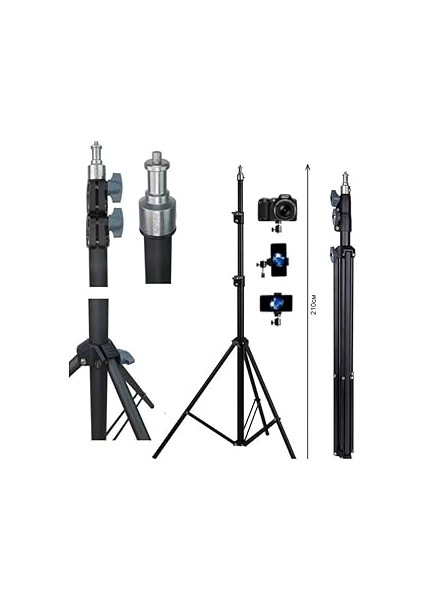 Vooka Güçlendirilmiş Profesyonel Alüminyum Döküm Tripod Ağırlık Dayanıklı Ringlight 21-18 Inç Stand