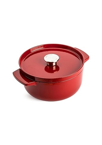 Cast Iron 22 Cm/3,3 L Kapaklı Tencere, Kaliteli, Sağlam ve Uzun Ömürlü, Kızartma, Kızart