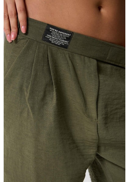 Kadın Yüksek Bel Cırtlı Beli Palazzo Pantolon fırsatları