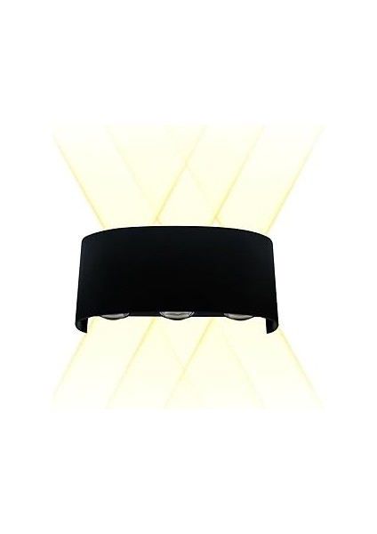 Amber LED Modern Tasarımlı Dekoratif Çift Yönlü Bahçe Aplik - Iç ve Dış Mekan Aydınlatma 6 Wat