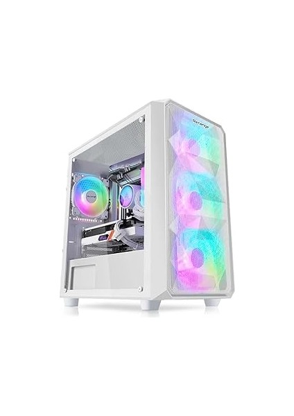 Beyaz Ice Drill 4 Rgb Fanlı Mesh Panel Atx Pc Gaming Bilgisayar Oyuncu Kasası
