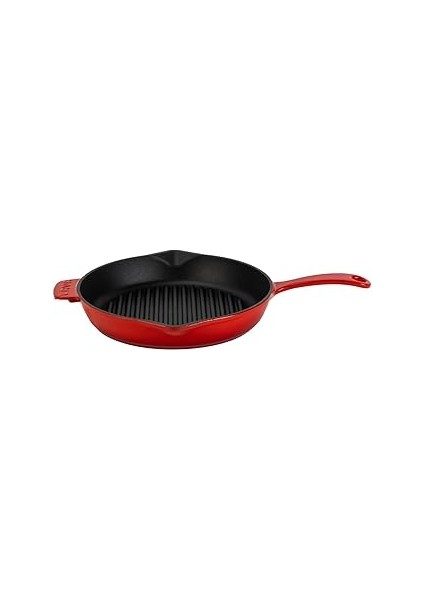 Döküm Yuvarlak Izgara Tava Döküm Demir Yekpare Saplı, Çap 28 cm