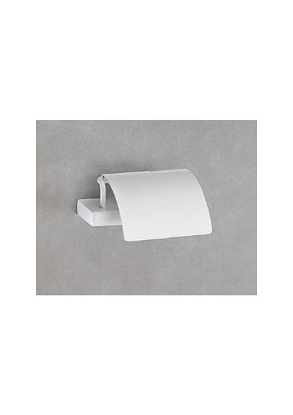 System Flat Kapaklı Tuvalet Kağıtlığı Beyaz Renk 90X95X151 mm