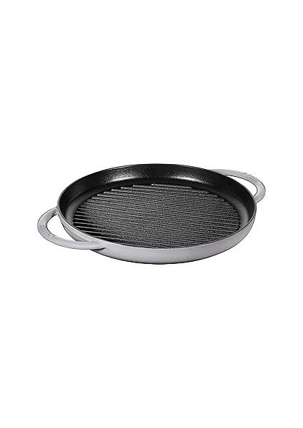 Grill Pans Çift Kulplu Döküm Izgara Tava, Gri