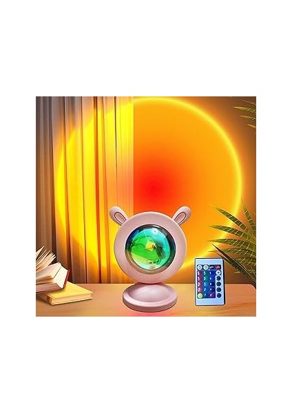 Joyzzz Gün Batımı Lambası, LED Işık Gece Işıkları Projektör, 16 Renk Gün Batımı Lambası Güneş Işığı