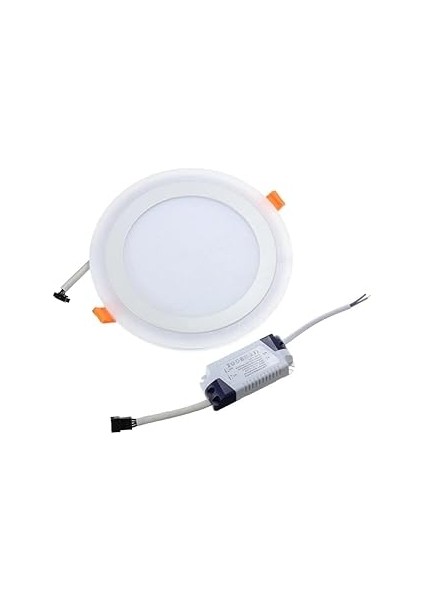 2 Adet Çift Renkli Hero LED Panel 6+3 Watt 14,5 cm Mavi - Beyaz Iki Renkli Tavan Spot Lambası