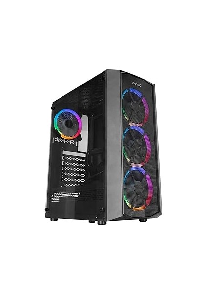 Flat Mesh 4 * 12CM Argb Fanlı Tempered Camlı Gaming Oyuncu Kasası