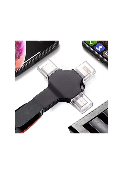 Type-C ve Lightning Android Iphone Ipad Usb-C Flash Bellek Dosya Aktarım Çevirici Adaptör