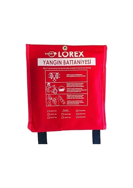 Lorex LR-FB1518C Çantalı Yangın Battaniyesi, 150CM x 180CM (1)