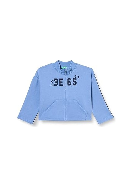 United Colors Of Kız Mix Slogan Baskılı Bloklu Sweatshirt