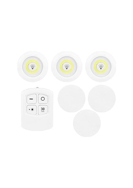 Haofy 3'lü Dolap Altında Işık Kısılabilir Cob Gece Lambası, Uzaktan Kumandalı Dolap Işıkları ile Do