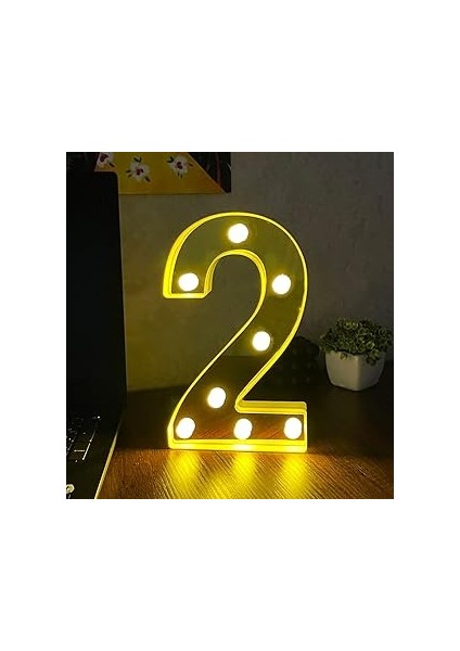 Giftmoda 3D Işıklı LED Sayı Dekoratif Aydınlatma Büyük Boy 2