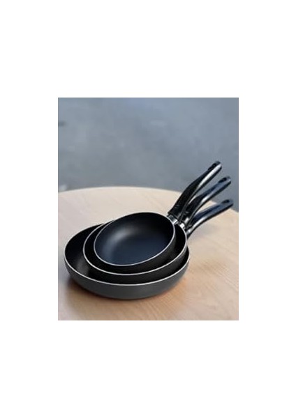 3 Parça Teflon Tava Sahan Seti 16/20/24 cm Yanmaz Yapışmaz Sahan Seti