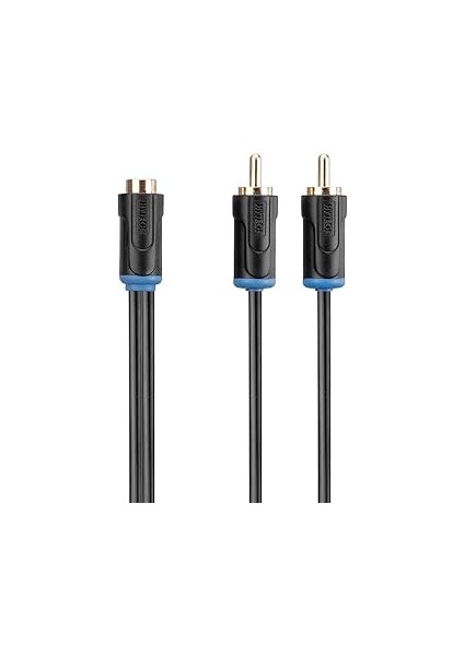 Hy-B105, Stereo F To 2 Rca M Kablosu, 0.3 M, Siyah