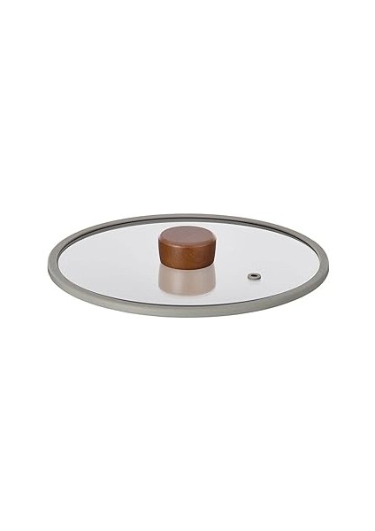 Fika 22CM Düz Silikon Çerçeveli Cam Kapak Gri D-NEOG022