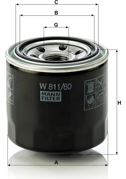 W 811/80 - Yağ Filtresi - Mann Fılter fiyatları