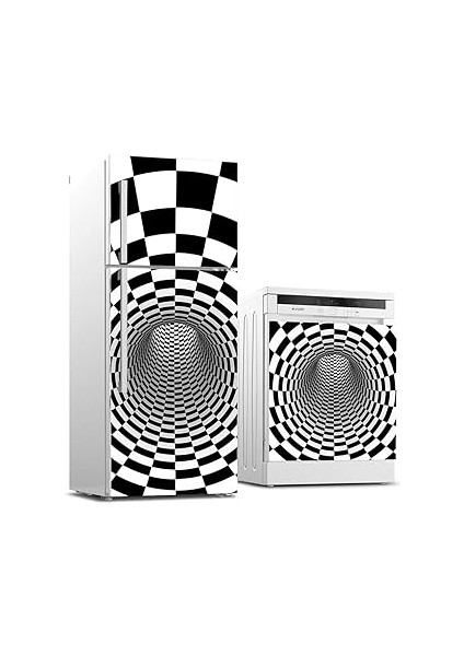 Buzdolabı ve Bulaşık Makinası Beyaz Eşya Sticker Kaplama 3D Tünel