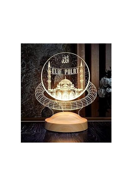 Dini Hediye, Kişiye Mahyalı Camii 3D LED Lamba