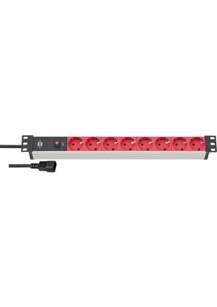 Brennenstuhl Alu-Line 19 Inç Priz/priz, 8 Bölmeli, Kontrol Dolapları (Çoklu Priz 19 Inç, 10A
