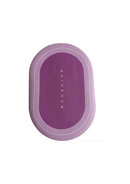 Sogex Banyo Paspası Deri Taban Kaydırmaz Banyo Paspası (60 * 40) (Lila)