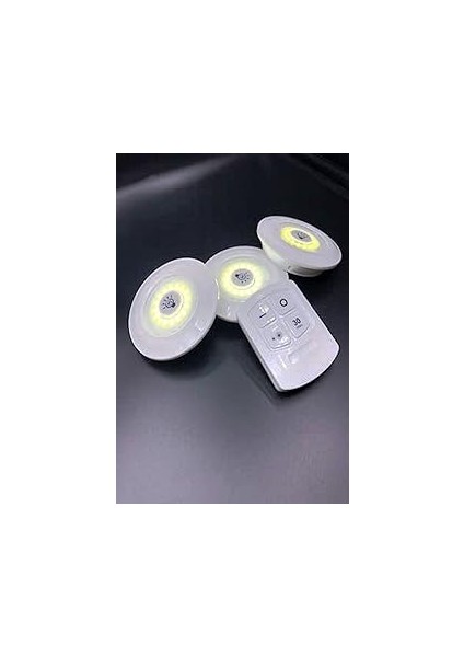 Mobee Uzaktan Kumandalı Yapışkanlı Kablosuz LED Spot Lambalar 3 LED +1