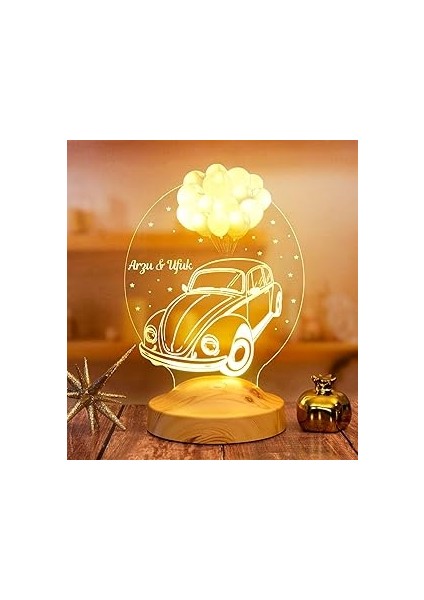 Vosvos Sevgiliye Hediye, Sevgiliye Doğum Günü Hediyesi, Kişiye Vosvos LED Lamba, Nostaljik Kla