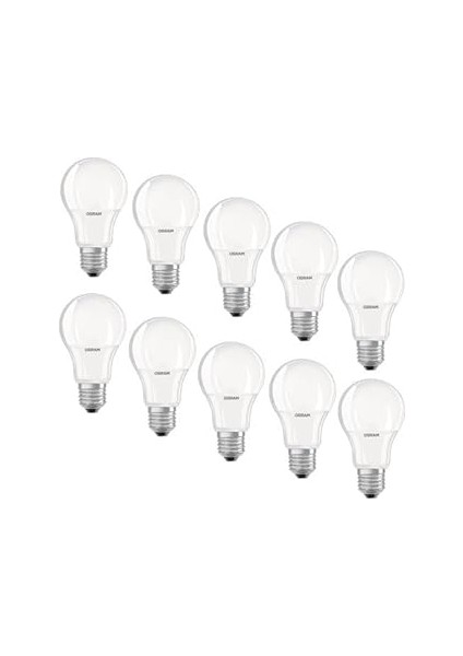 10'lu LED Value CLA60 8.5W 827 2700K Sarı E27 LED Ampul