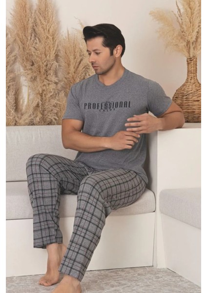 Dreamy Pamuklu Desenli Kısa Kollu Örme Erkek Pijama Takımı
