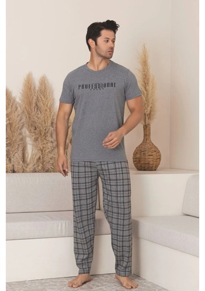 Dreamy Pamuklu Desenli Kısa Kollu Örme Erkek Pijama Takımı