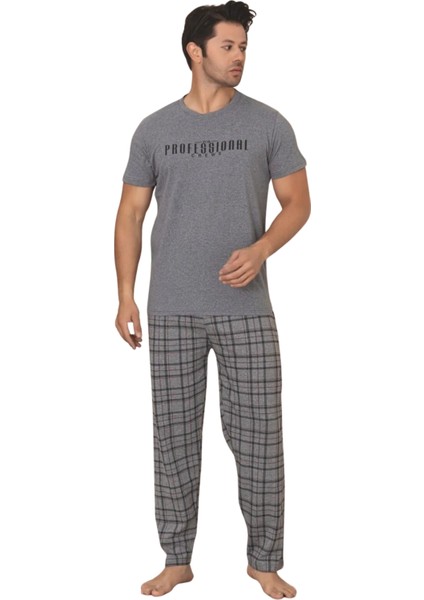 Dreamy Pamuklu Desenli Kısa Kollu Örme Erkek Pijama Takımı
