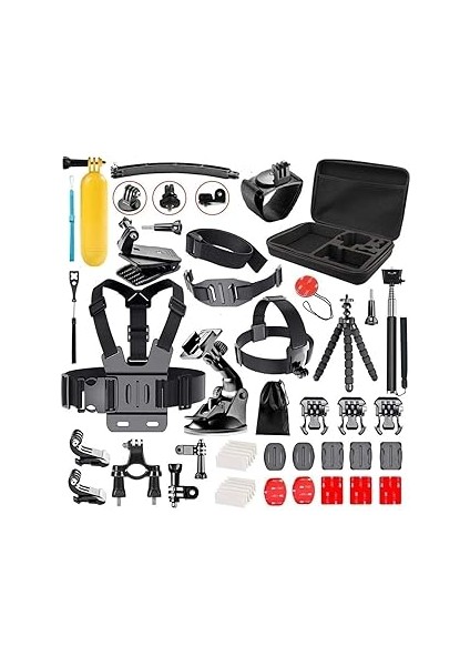 Aksiyon Kamera Aksesuar Seti 50 Parça Kit Çantalı
