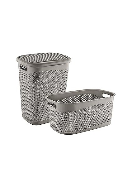 Smartware Katre Kirli Çamaşır Sepeti ve Çamaşır Selesi Set Terra TRN-170-171-05