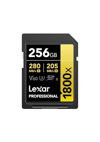 Lexar Prof 256GB 1800X Sdxc Uhs-Ii 270MB/S Read 180MB/S Write C10 V60 U3