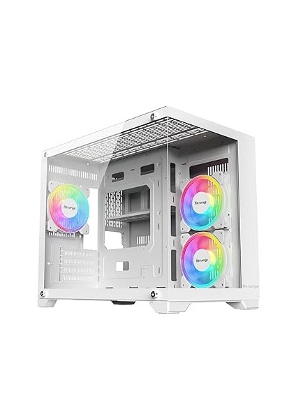 Nova Beyaz 3 Rgb Fanlı Temperli Cam Panel Boş M-Atx Gaming Oyuncu Bilgisayar Kasası
